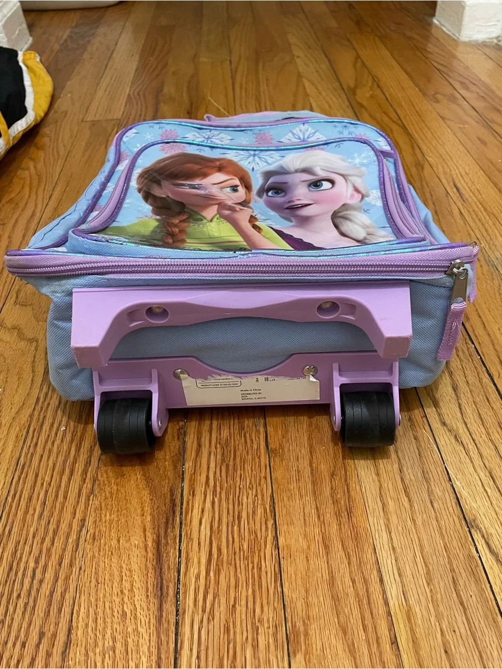Purple & Light Blue Kids Rolling Backpack with Princess Design